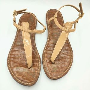 Sam Edelman Gigi Sandals Almond Patent 7.5 Vegan